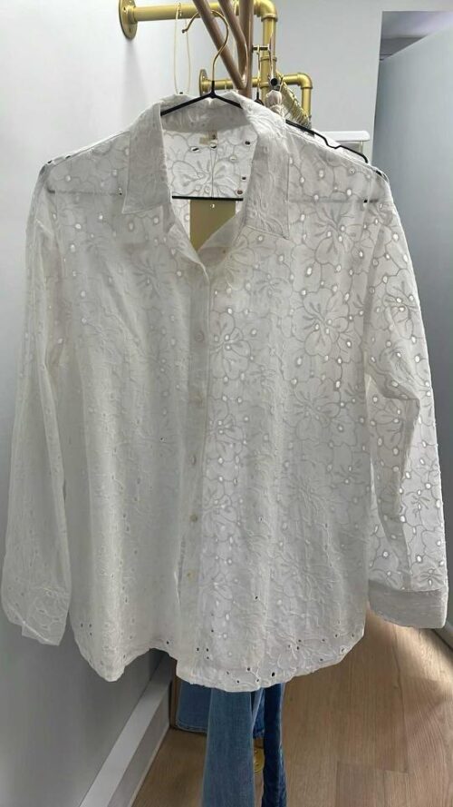 chemise en coton brodé